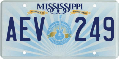 MS license plate AEV249