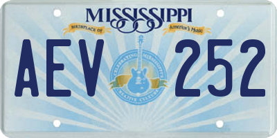 MS license plate AEV252