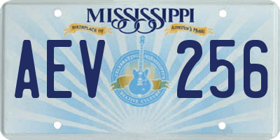 MS license plate AEV256