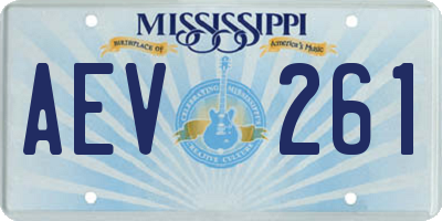 MS license plate AEV261
