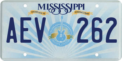 MS license plate AEV262