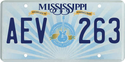 MS license plate AEV263