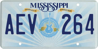 MS license plate AEV264