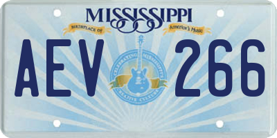 MS license plate AEV266
