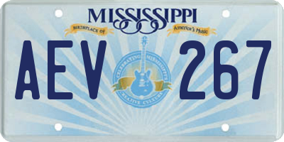 MS license plate AEV267