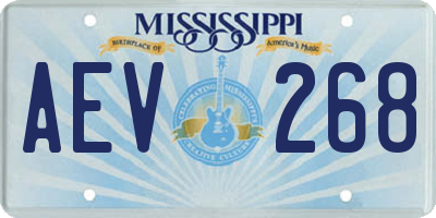 MS license plate AEV268