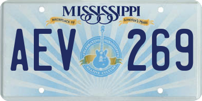 MS license plate AEV269