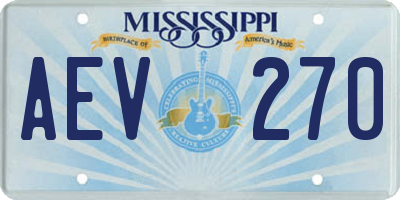 MS license plate AEV270