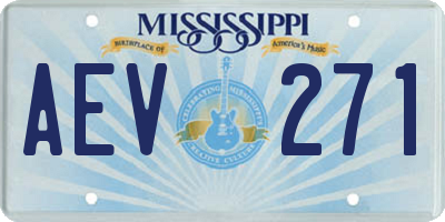 MS license plate AEV271