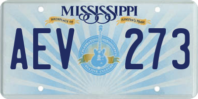 MS license plate AEV273
