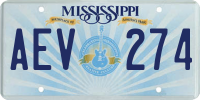 MS license plate AEV274