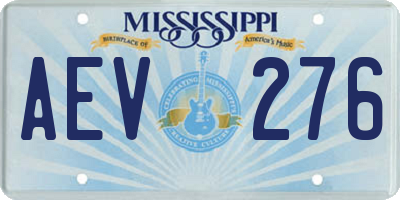 MS license plate AEV276