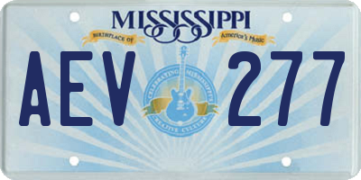 MS license plate AEV277