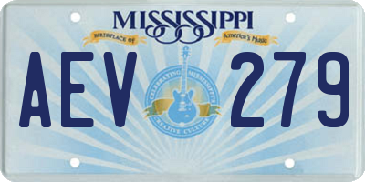 MS license plate AEV279