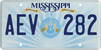 MS license plate AEV282