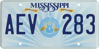 MS license plate AEV283
