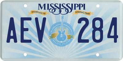 MS license plate AEV284