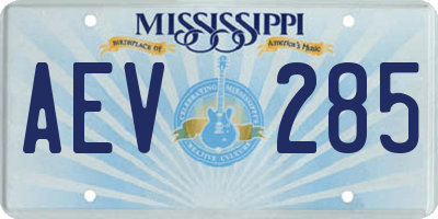 MS license plate AEV285