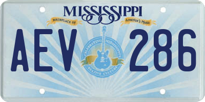 MS license plate AEV286