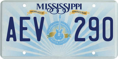 MS license plate AEV290