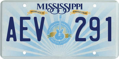 MS license plate AEV291