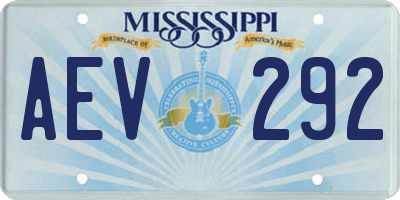 MS license plate AEV292