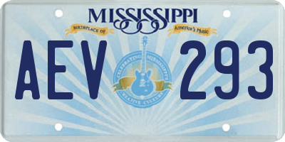 MS license plate AEV293