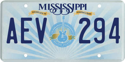 MS license plate AEV294