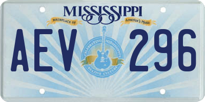 MS license plate AEV296