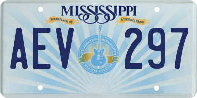 MS license plate AEV297