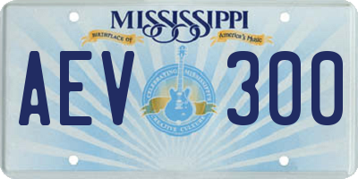 MS license plate AEV300