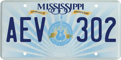 MS license plate AEV302