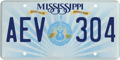 MS license plate AEV304