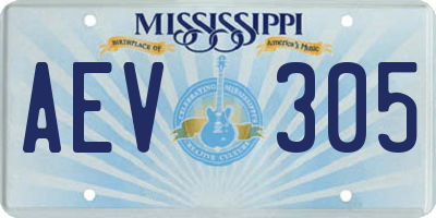 MS license plate AEV305