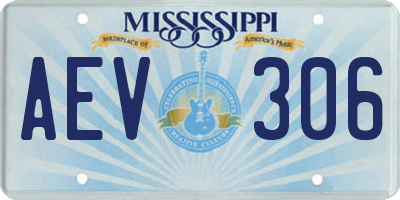 MS license plate AEV306