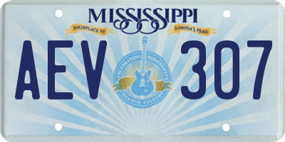 MS license plate AEV307