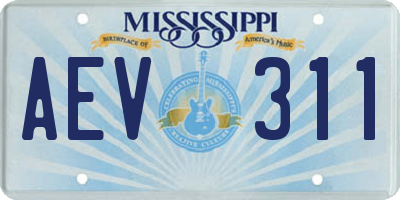 MS license plate AEV311