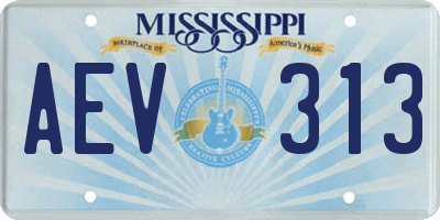 MS license plate AEV313
