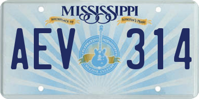 MS license plate AEV314