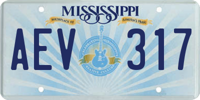 MS license plate AEV317
