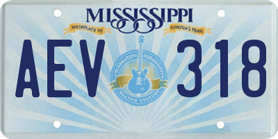 MS license plate AEV318