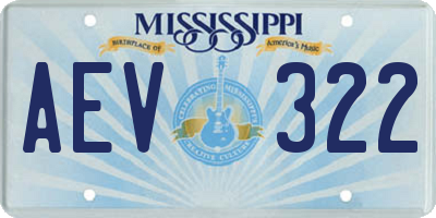 MS license plate AEV322