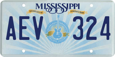 MS license plate AEV324