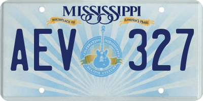 MS license plate AEV327