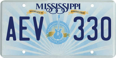 MS license plate AEV330
