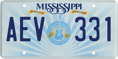 MS license plate AEV331
