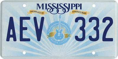 MS license plate AEV332