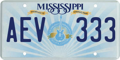 MS license plate AEV333
