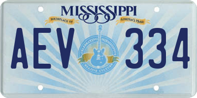 MS license plate AEV334