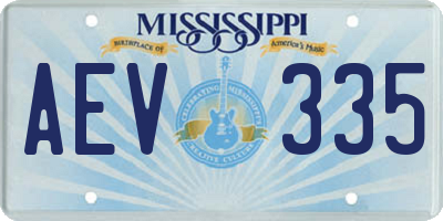 MS license plate AEV335